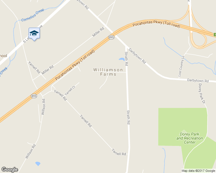 map of restaurants, bars, coffee shops, grocery stores, and more near 7025 Mosswood Road in Henrico