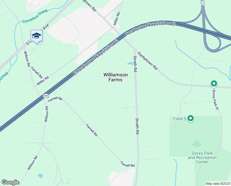 map of restaurants, bars, coffee shops, grocery stores, and more near 7025 Mosswood Road in Henrico