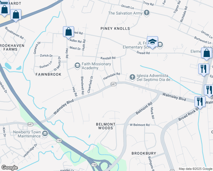 map of restaurants, bars, coffee shops, grocery stores, and more near 2919 Matisse Lane in Richmond