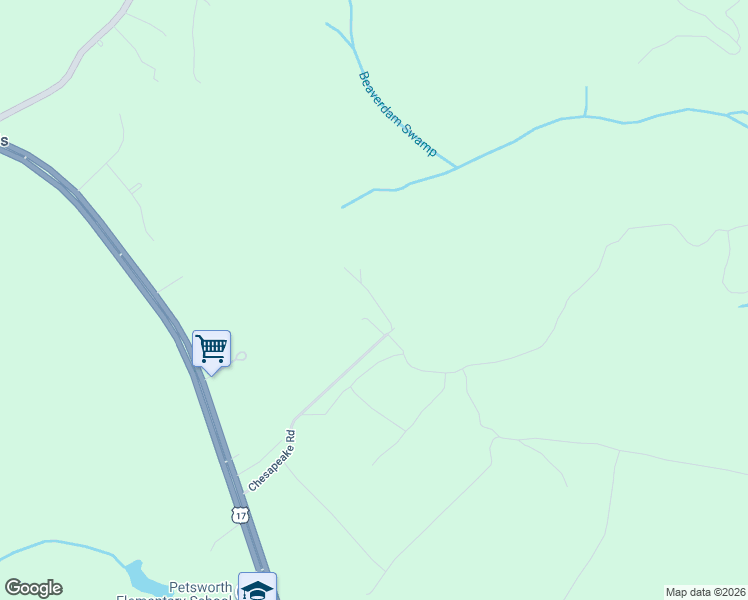 map of restaurants, bars, coffee shops, grocery stores, and more near 9406 Chesapeake Road in Gloucester