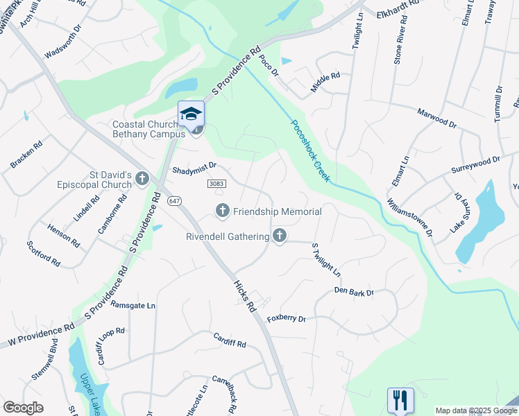 map of restaurants, bars, coffee shops, grocery stores, and more near 1717 Mountain Pine Terrace in Richmond