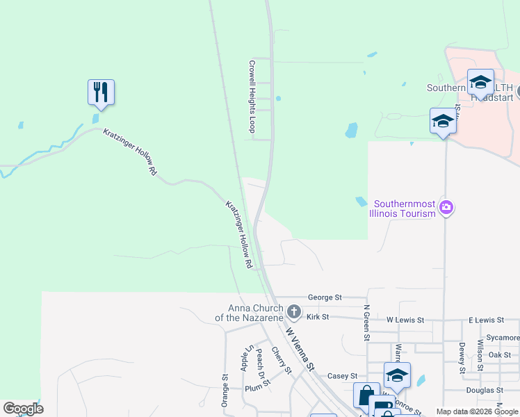 map of restaurants, bars, coffee shops, grocery stores, and more near 993 Old Highway 51 North in Anna