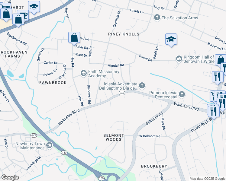 map of restaurants, bars, coffee shops, grocery stores, and more near 5608 Hansdale Road in Richmond