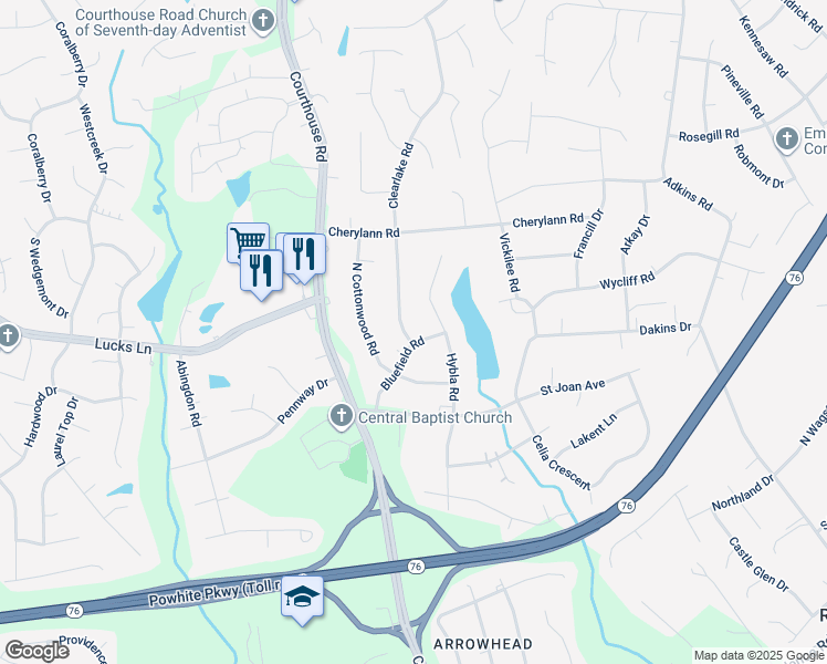 map of restaurants, bars, coffee shops, grocery stores, and more near 1231 Clearlake Road in Richmond