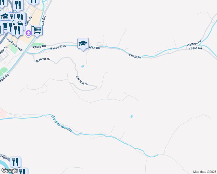 map of restaurants, bars, coffee shops, grocery stores, and more near 298 East Chloe Ridge Drive in Pikeville
