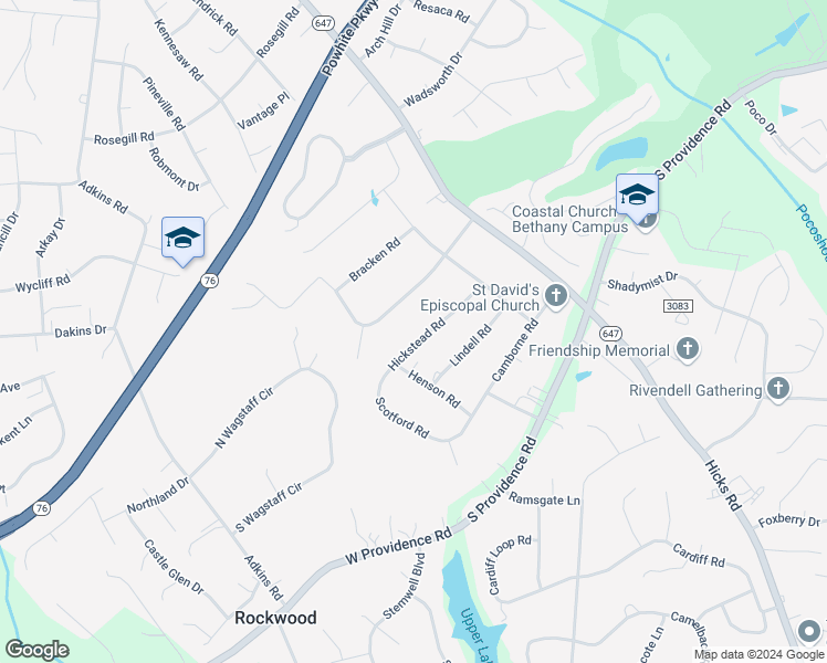 map of restaurants, bars, coffee shops, grocery stores, and more near 2020 Hickstead Road in Rockwood