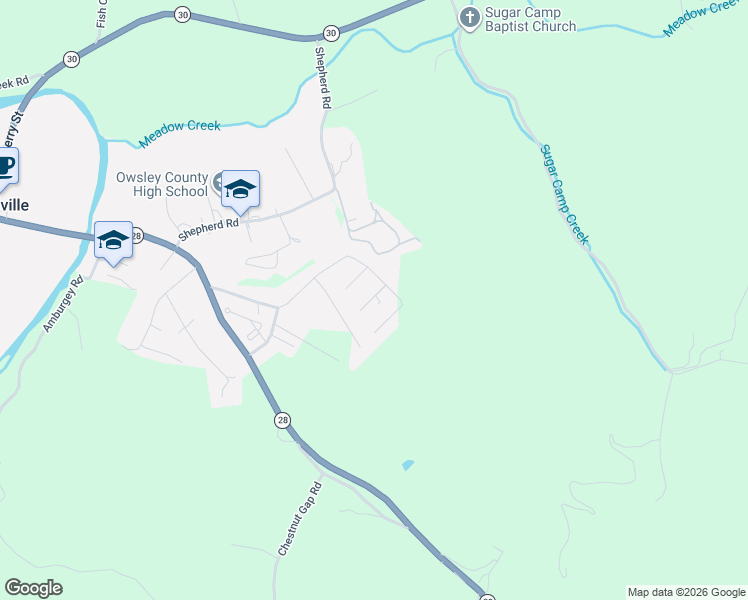 map of restaurants, bars, coffee shops, grocery stores, and more near 33 Fairgrounds Road Lane 2 in Old Landing