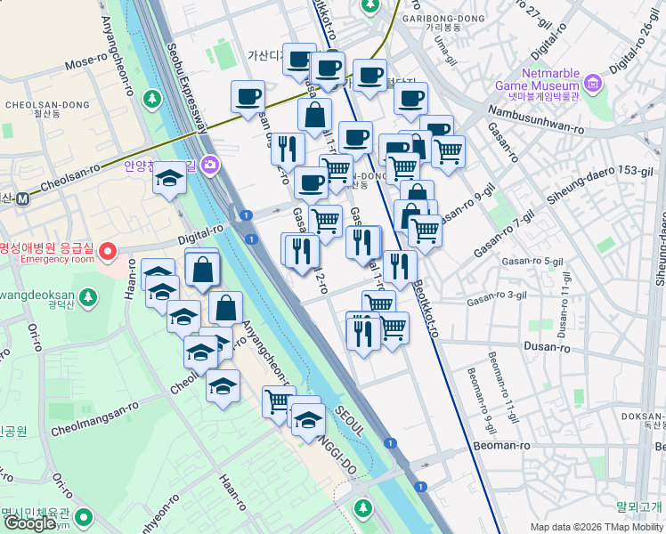 map of restaurants, bars, coffee shops, grocery stores, and more near in 