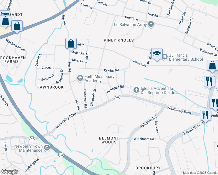map of restaurants, bars, coffee shops, grocery stores, and more near 2816 Stacie Road in Richmond