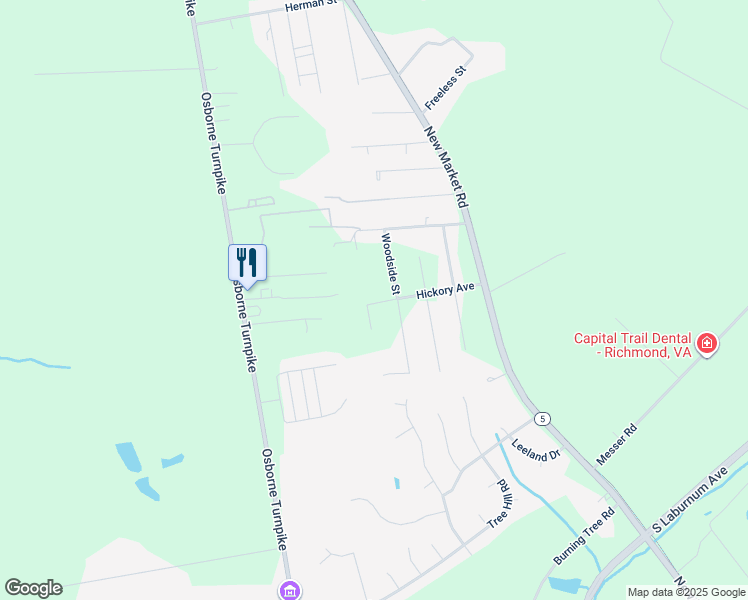 map of restaurants, bars, coffee shops, grocery stores, and more near 6917 Wingate Street in Richmond