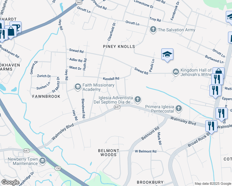 map of restaurants, bars, coffee shops, grocery stores, and more near 2816 Bertram Road in Richmond