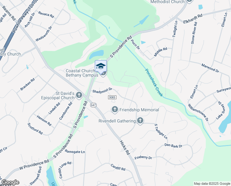 map of restaurants, bars, coffee shops, grocery stores, and more near 8631 Shadymist Drive in Richmond