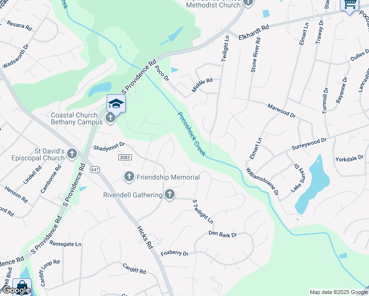 map of restaurants, bars, coffee shops, grocery stores, and more near 1619 Pinchot Street in Richmond