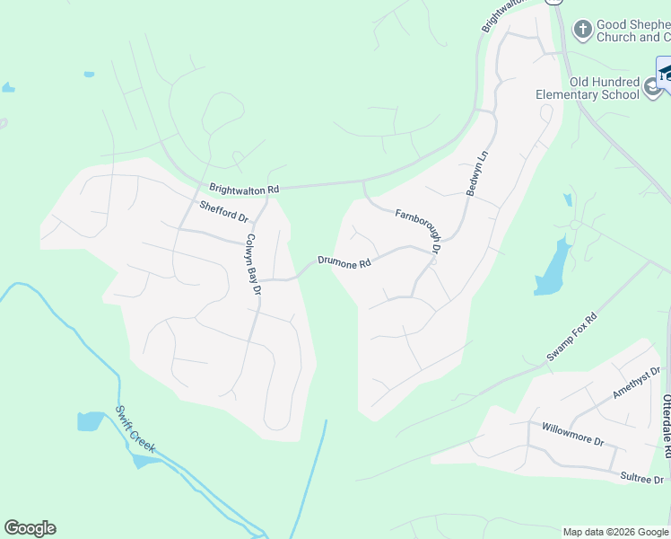 map of restaurants, bars, coffee shops, grocery stores, and more near 16031 Drumone Road in Midlothian