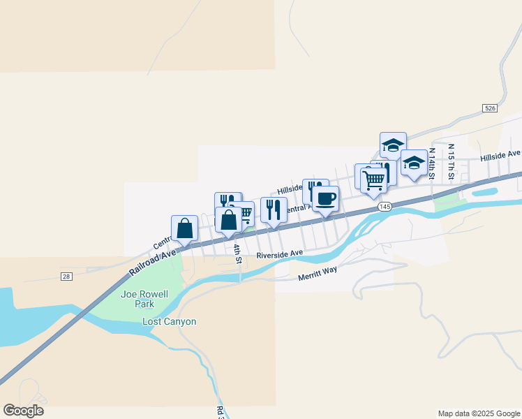 map of restaurants, bars, coffee shops, grocery stores, and more near 100 S 6th St in Dolores