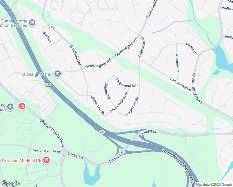 map of restaurants, bars, coffee shops, grocery stores, and more near 1405 Paigewood Court in Midlothian