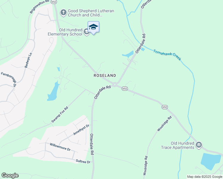 map of restaurants, bars, coffee shops, grocery stores, and more near 1809 Otterdale Road in Midlothian