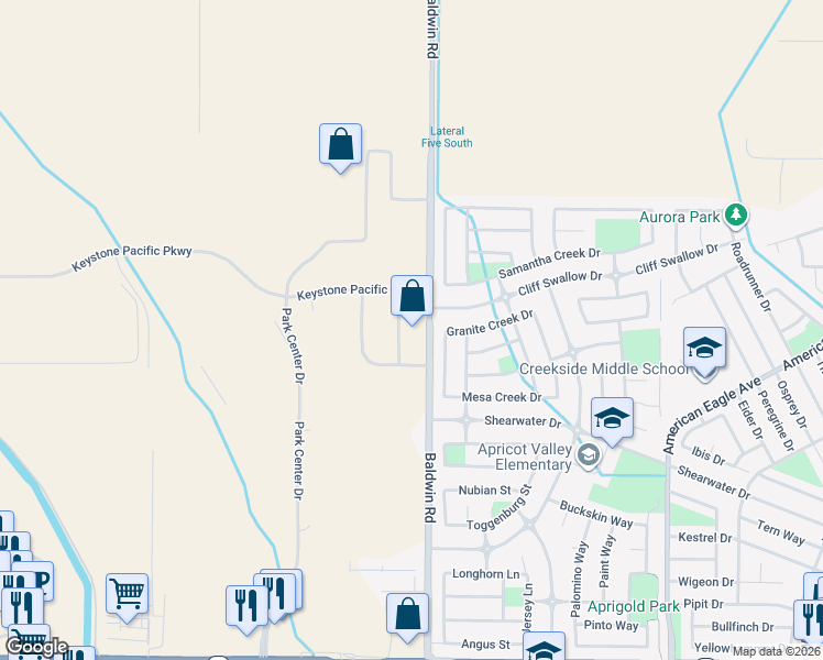 map of restaurants, bars, coffee shops, grocery stores, and more near 525 Baldwin Road in Patterson