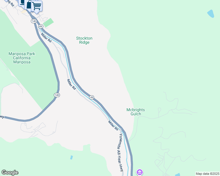 map of restaurants, bars, coffee shops, grocery stores, and more near 4816 California 49 in Mariposa