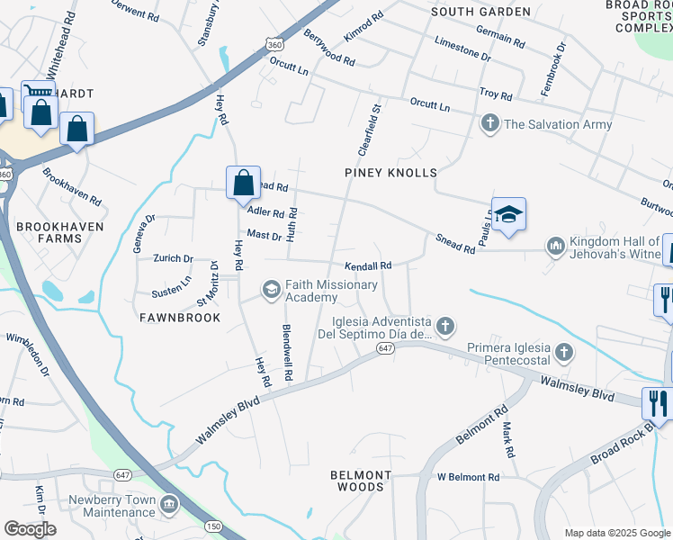 map of restaurants, bars, coffee shops, grocery stores, and more near 2701 Clearfield Street in Richmond