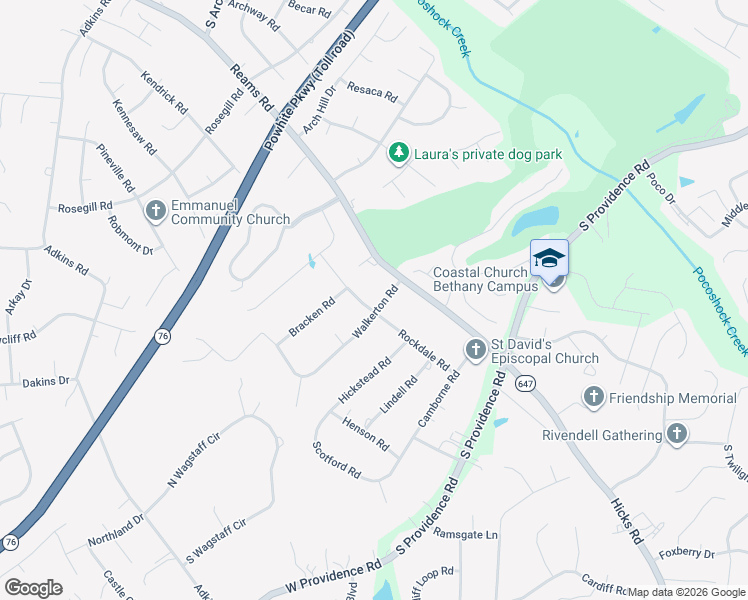map of restaurants, bars, coffee shops, grocery stores, and more near 9020 Rockdale Road in Richmond