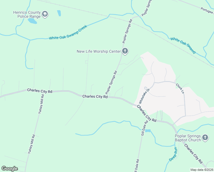 map of restaurants, bars, coffee shops, grocery stores, and more near 6880 Poplar Springs Road in Richmond