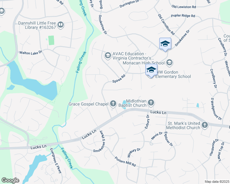 map of restaurants, bars, coffee shops, grocery stores, and more near 11913 Sunflower Lane in Chesterfield County