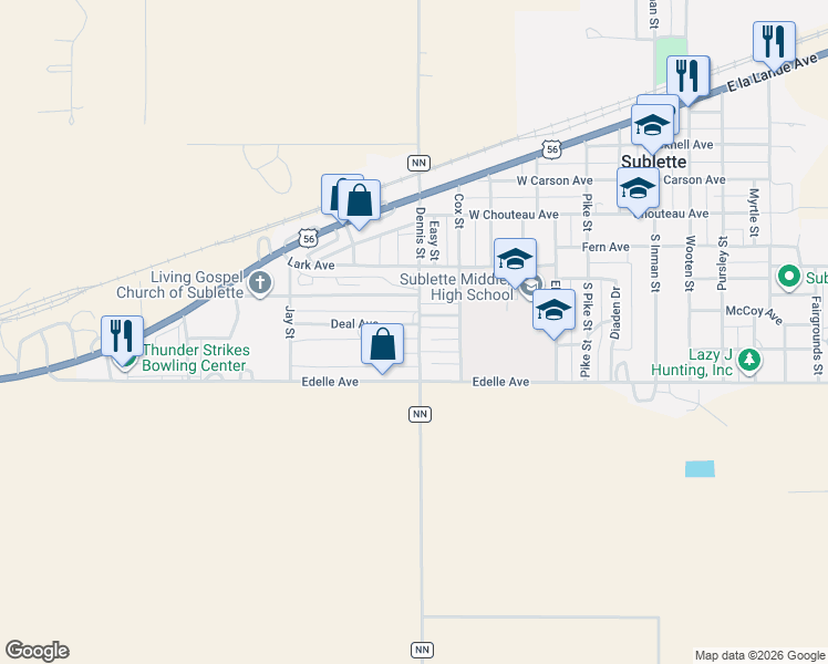 map of restaurants, bars, coffee shops, grocery stores, and more near 699 Gwinn Court in Sublette