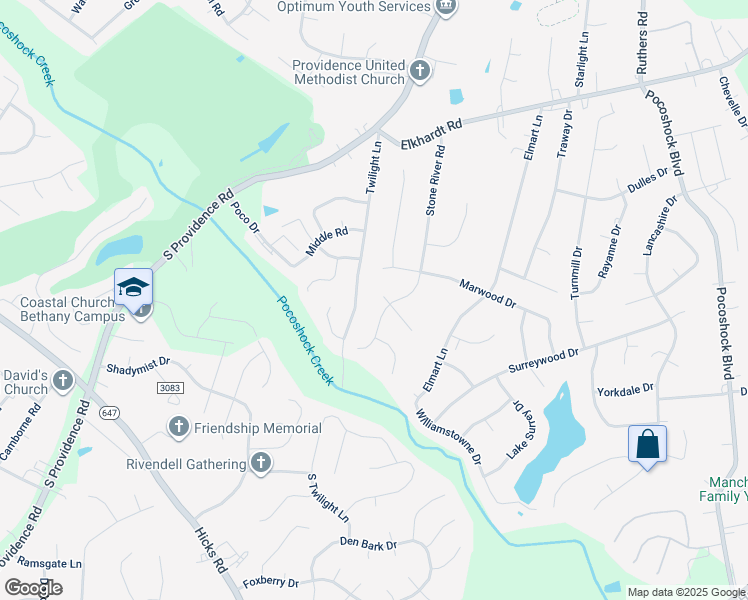 map of restaurants, bars, coffee shops, grocery stores, and more near 8303 Stone River Court in Richmond