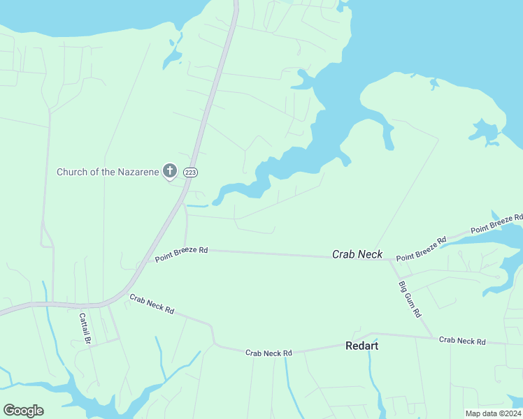 map of restaurants, bars, coffee shops, grocery stores, and more near Hicks Road in Mathews County