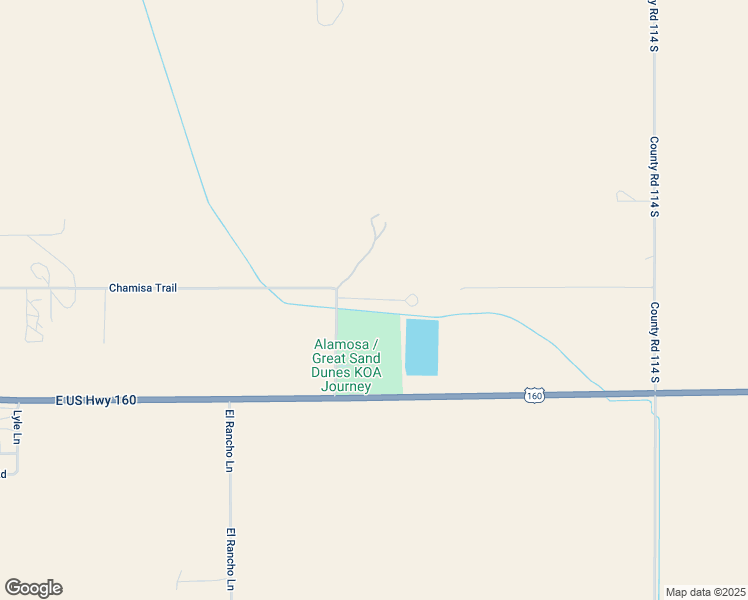 map of restaurants, bars, coffee shops, grocery stores, and more near 6750 Juniper Lane in Alamosa