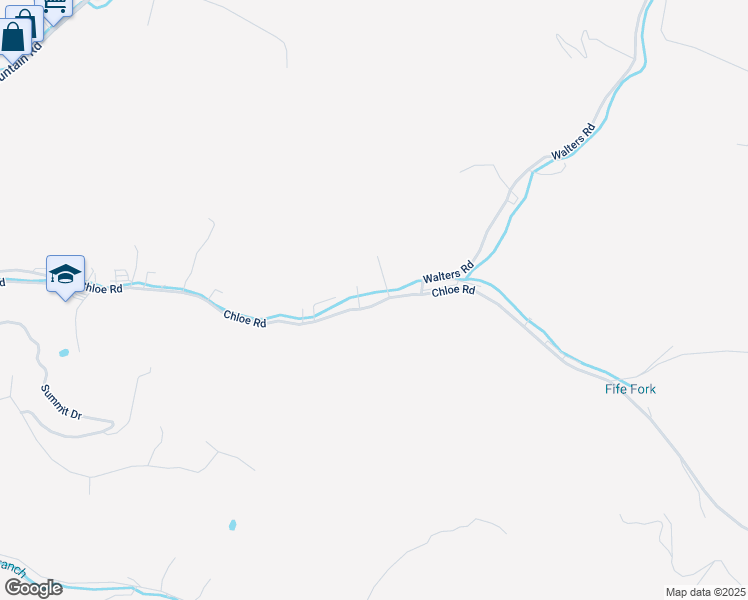 map of restaurants, bars, coffee shops, grocery stores, and more near 583 Chloe Road in Pikeville