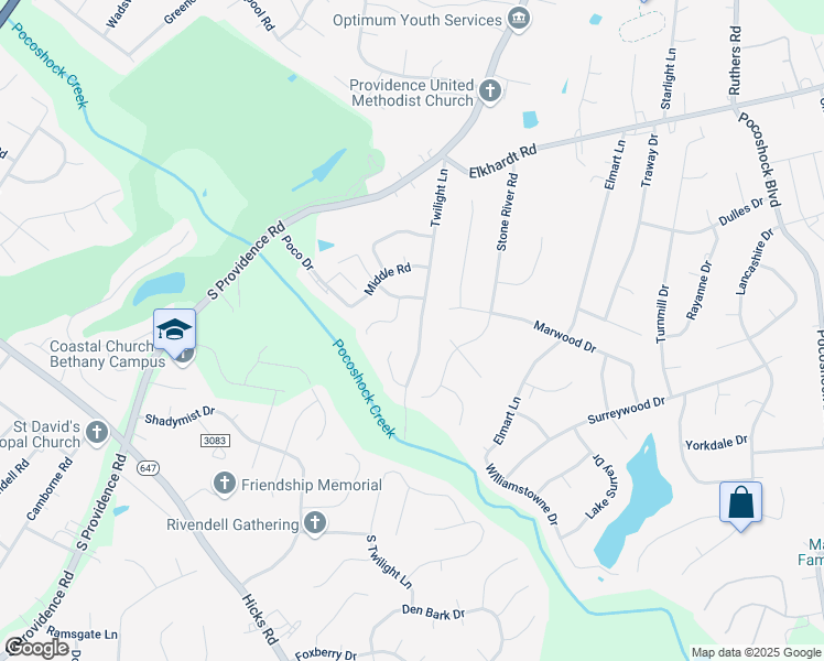 map of restaurants, bars, coffee shops, grocery stores, and more near 1424 Twilight Lane in Richmond