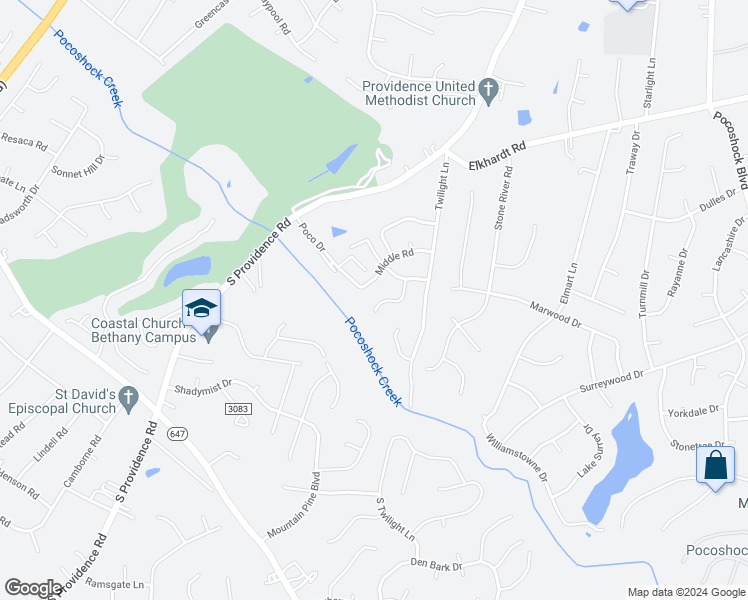 map of restaurants, bars, coffee shops, grocery stores, and more near 1522 Rayburn Road in Richmond