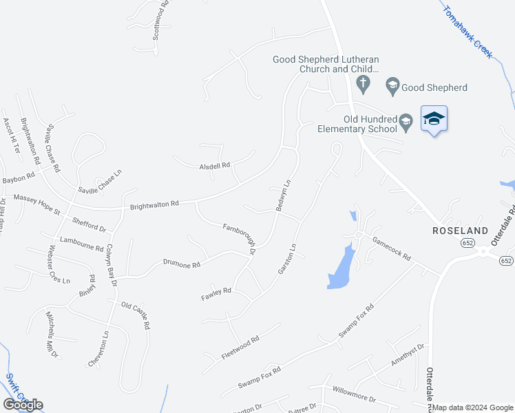 map of restaurants, bars, coffee shops, grocery stores, and more near 15918 Swindon Court in Midlothian