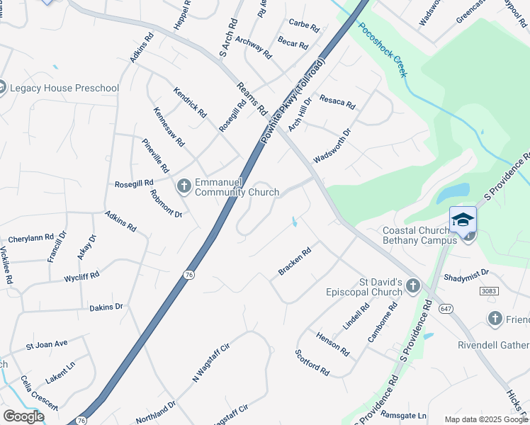 map of restaurants, bars, coffee shops, grocery stores, and more near 1508 Winters Hill Circle in Richmond