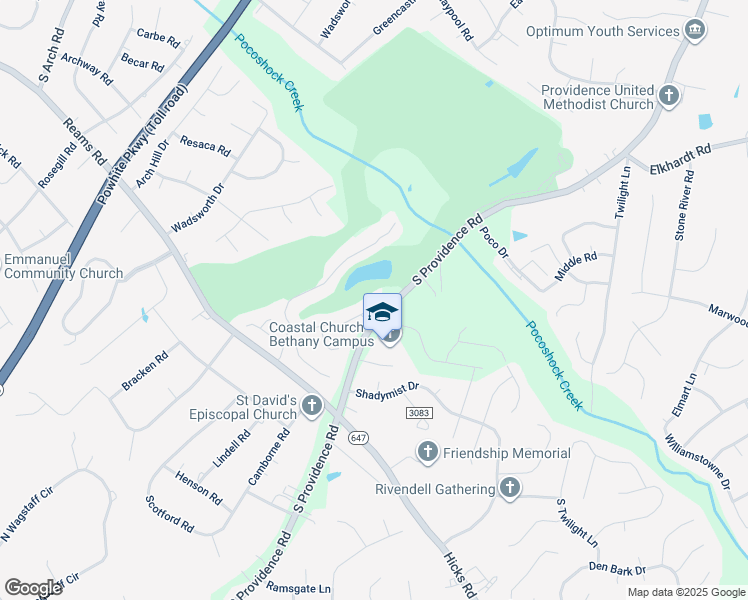 map of restaurants, bars, coffee shops, grocery stores, and more near 1559 Providence Knoll Drive in Richmond