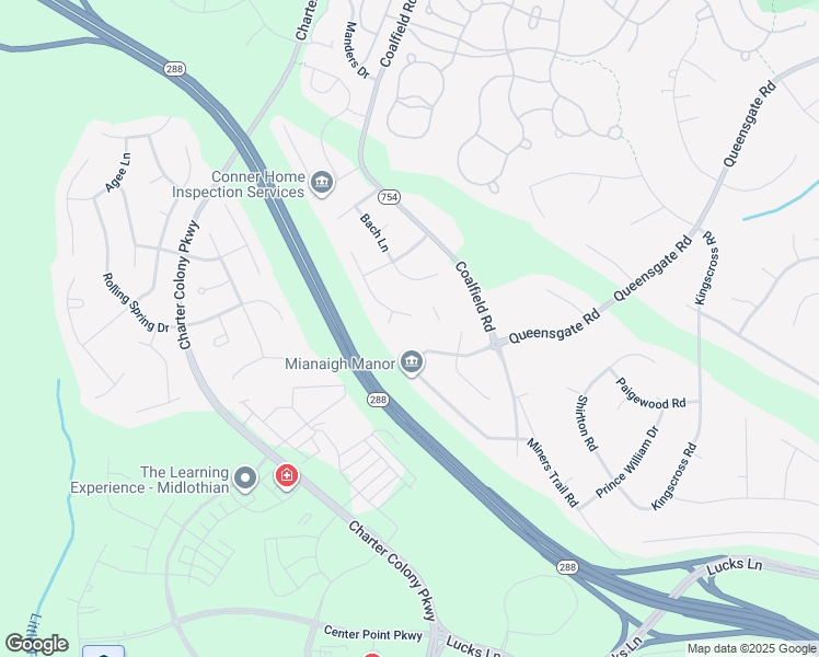map of restaurants, bars, coffee shops, grocery stores, and more near 1406 Gravatt Way in Midlothian