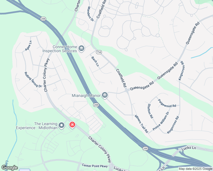 map of restaurants, bars, coffee shops, grocery stores, and more near 1418 Gravatt Way in Midlothian