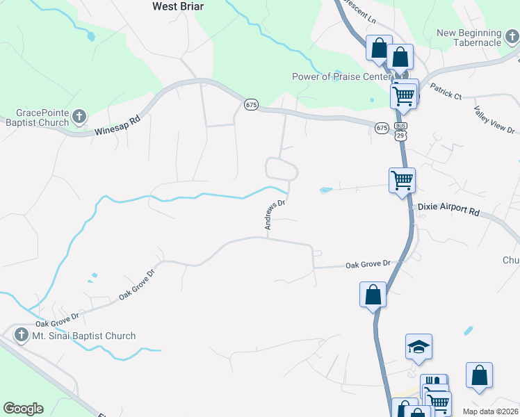 map of restaurants, bars, coffee shops, grocery stores, and more near 127 Andrews Drive in Madison Heights