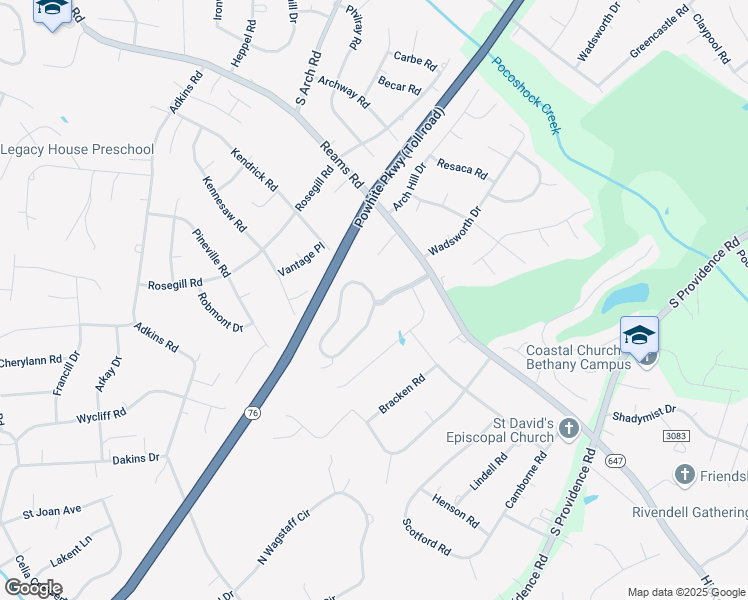 map of restaurants, bars, coffee shops, grocery stores, and more near 9201 Winters Hill Circle in Richmond