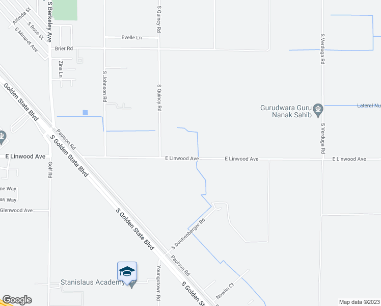 map of restaurants, bars, coffee shops, grocery stores, and more near 2601 East Linwood Avenue in Turlock