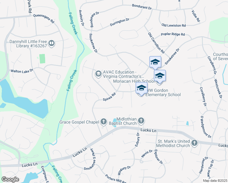 map of restaurants, bars, coffee shops, grocery stores, and more near 11901 Gordon School Road in Richmond