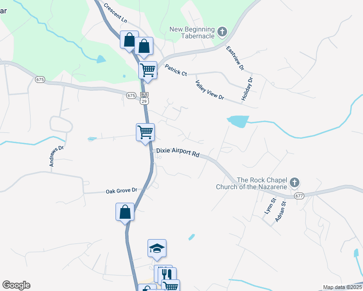 map of restaurants, bars, coffee shops, grocery stores, and more near 122 Dixie Airport Road in Madison Heights