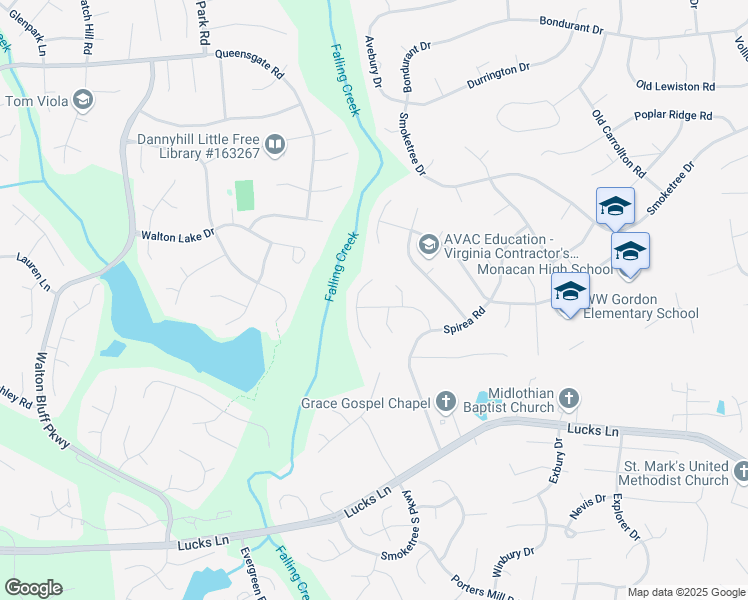 map of restaurants, bars, coffee shops, grocery stores, and more near 12118 Yucca Drive in Richmond