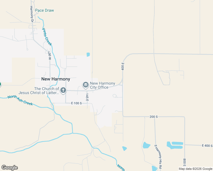 map of restaurants, bars, coffee shops, grocery stores, and more near East Center Street in New Harmony
