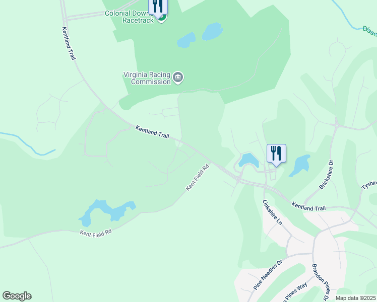 map of restaurants, bars, coffee shops, grocery stores, and more near 10930 Flowering Redbud Drive in Providence Forge