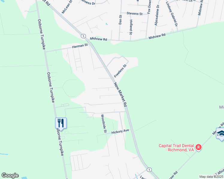 map of restaurants, bars, coffee shops, grocery stores, and more near 1429 Cedar Lawn Avenue in Richmond