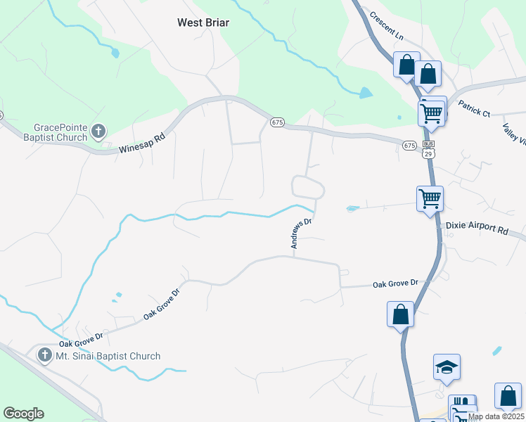 map of restaurants, bars, coffee shops, grocery stores, and more near 203 Fairfax Circle in Madison Heights