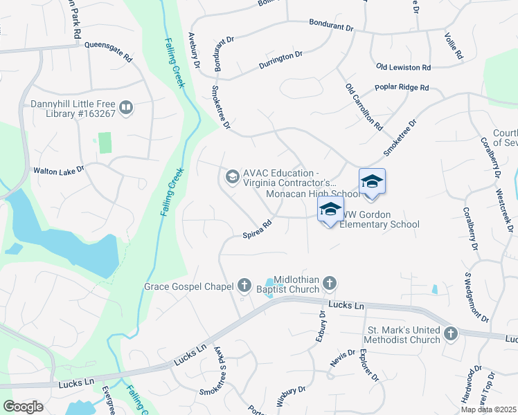 map of restaurants, bars, coffee shops, grocery stores, and more near 11919 Gordon School Road in Richmond